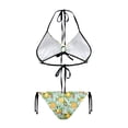 thumbnail image 2 of Uourmeti Women's Halter Neck Two-Piece Bikini Set - Citrus Strawberry Botanical Print - Sexy Tie Side Swimwear for Beach Vacation & Pool Party, 2 of 9