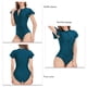 thumbnail image 5 of Traje de baño de una pieza elástico con cremallera frontal y detalle fruncido, XXL con volantes en azul pavo real, 5 of 6