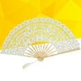 thumbnail image 7 of WASHWEPE Vintage Fan Handheld Lace Cotton Beige 1Pack 19.7X10.6X0.1in, 7 of 7