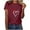 Wine2, variant on Hyknon Plus Size Tops for Women Fashion Crewneck Short Sleeve Loose Solid Color Pullover Going out Tops Spring Summer Valentine's Day Love Heart Printed Shirts