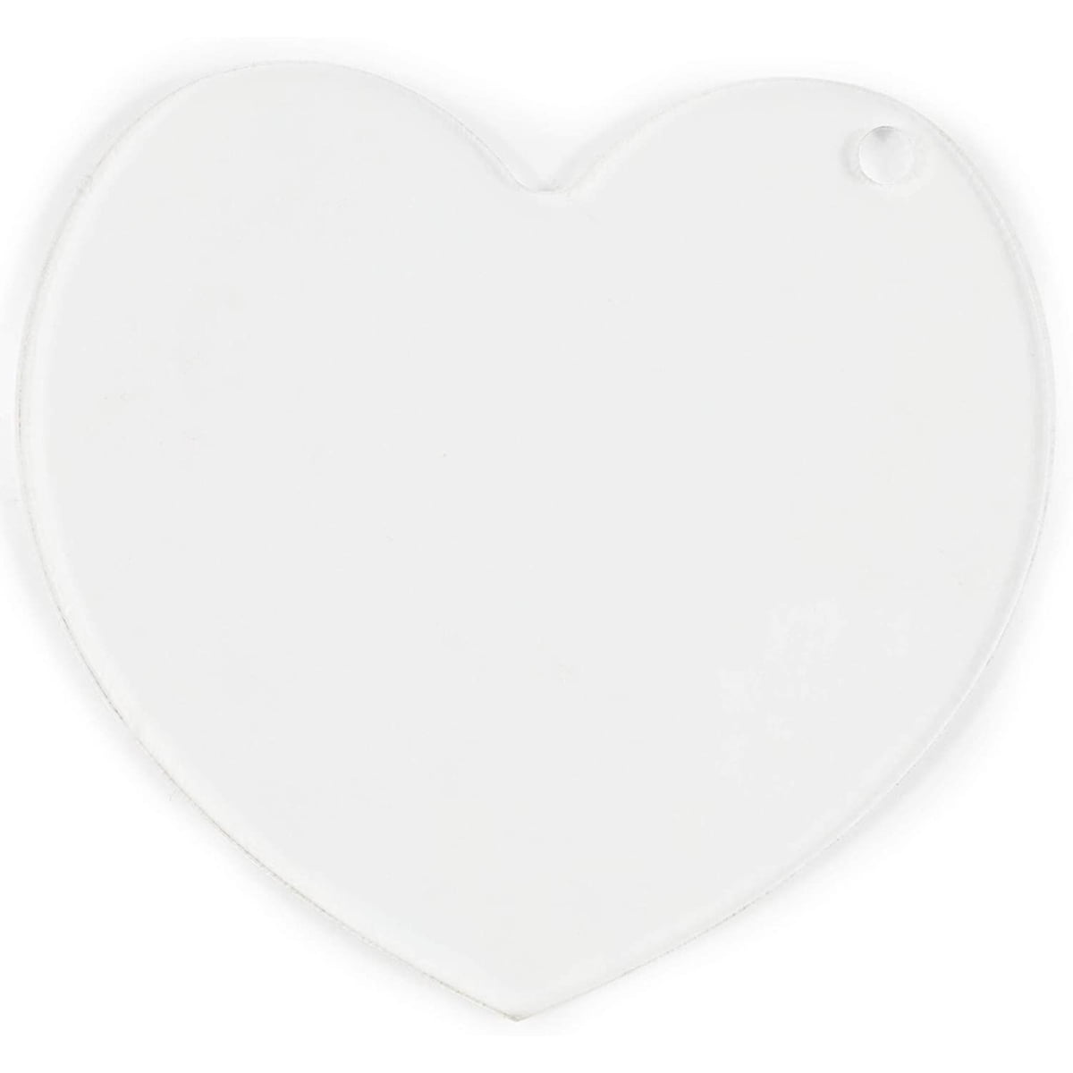 Acrylic Heart Keychain Blanks with Metal Rings for DIY Crafts (3x2.75 In,  10 Pack) 