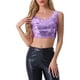 thumbnail image 1 of Inspire Chic Conjunto Top Corto de Lentejuelas Metálicas para Mujeres, Brillante y Sin Mangas, Top de Fiesta y Club XL Color Púrpura Claro, 1 of 6