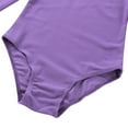 thumbnail image 4 of Miutii Kids Girls Long Sleeve Leotard Ballet Bodysuit Basic Dancewear Gymnastics Ballet Dance Leotard Lavender 6, 4 of 8
