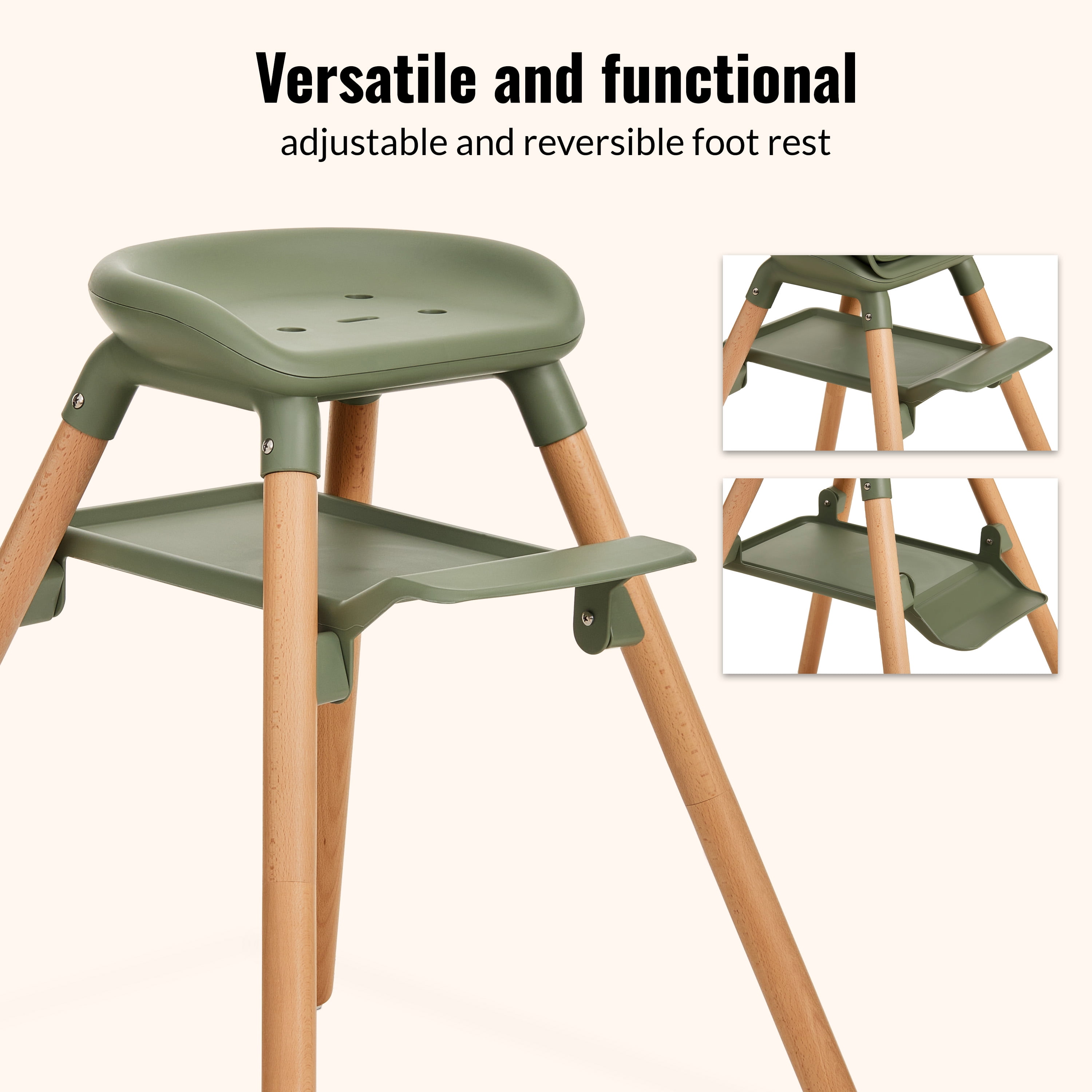 Dream On Me Nibble Nest 3-in-1 Highchair, Green