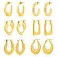 thumbnail image 1 of Juego de Regalo de 6 Pares de Pendientes JeenMata en Baño de Oro Amarillo, 1 of 4