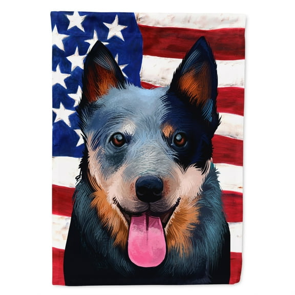 Australian Cattle Dog American Flag Flag Canvas House Size
