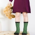 thumbnail image 5 of Naloa Green Argyle Plaid Kids Socks Unisex Kids and Toddlers' Crew Socks, ,1 Pairs, 5 of 5