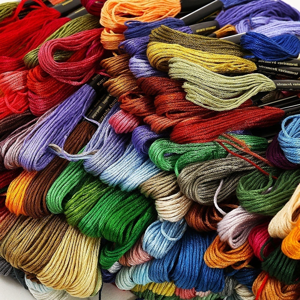 Fznkrag 450Pcs Embroidery Floss, Multi Colors Cotton DMC Cross Floss Stitch Thread Embroidery Sewing Skeins(447 Colors)