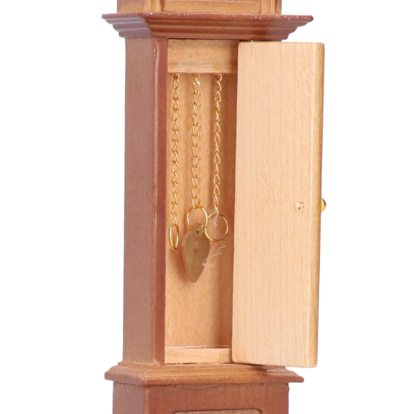 Miniature Wooden Classical Desk Clock for 1:12 Scale Dollhouse Furniture Parts! 
