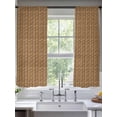 thumbnail image 2 of Vintage Rattan Sheer Curtains 72 Inch Length 2 Panels Set Window Treatments, Minimalist Abstract Wicker Texture Brown Rod Pocket Semi Curtains for Living Room/Bedroom/Kitchen Décor, 104"W x 72"L, 2 of 7