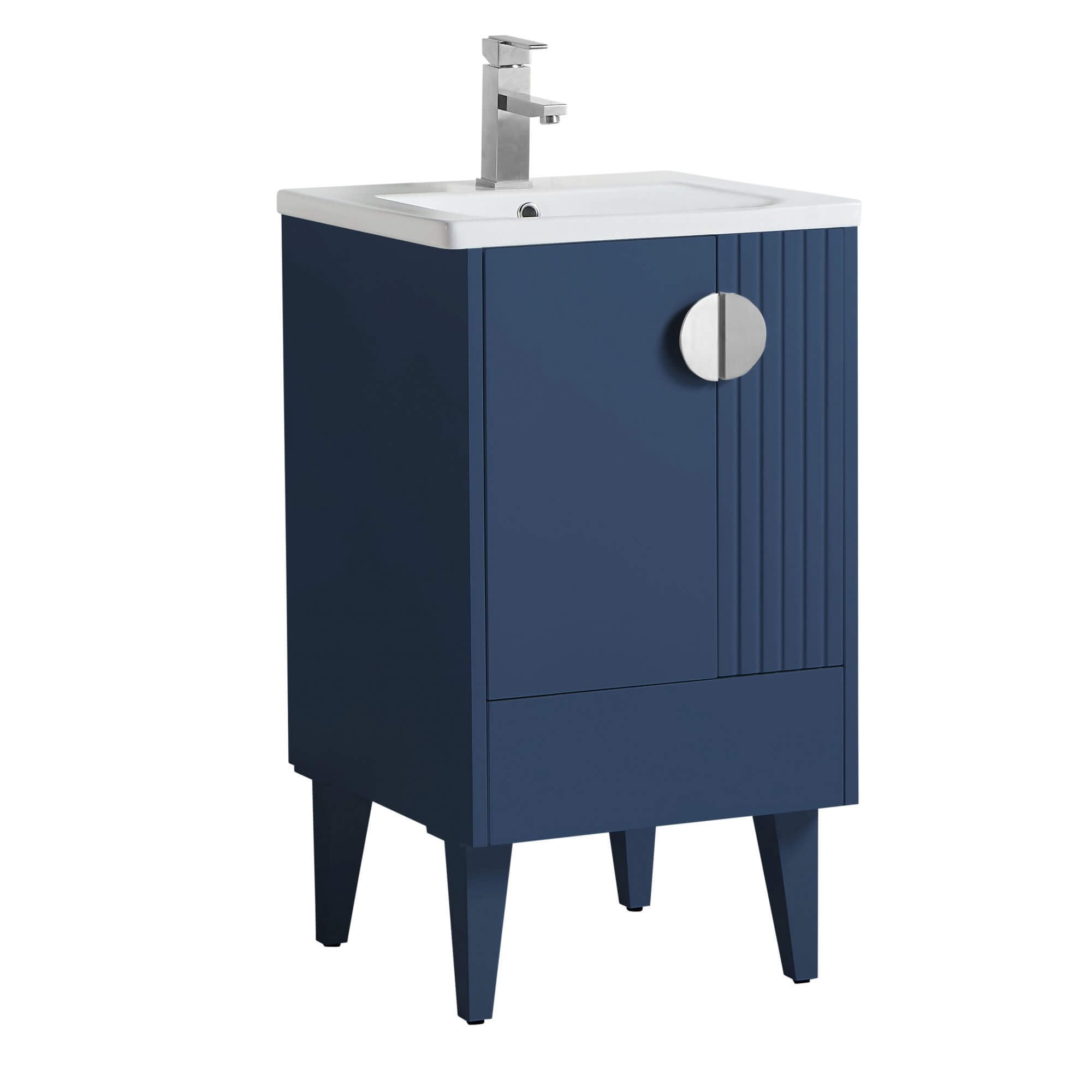 Venezian Collection 20" Single Navy Blue Bathroom Vanity, Chrome