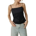 thumbnail image 2 of Aojekbee Women's Summer Fashion Cami Tops Black Sleeveless Open Back Bow Tie Up Vest Tops, 2 of 7