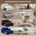 thumbnail image 6 of Vinform 55" 3 in 1 Convertible Sleeper Sofa Bed, Pull Out Loveseat Couch with Storage Pocket, Blue, 6 of 6