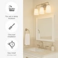thumbnail image 4 of Stasia 24" Satin Nickel 3-Light Dimmable Vanity Light With Frosted Glass and Dual-Mount Option, 4 of 8