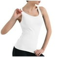 thumbnail image 2 of Mrat Plus Size Summer Tops Sleeveless 2024 New Nude Yoga Tank Tops with Chest Cushion Beautiful Back Tight Long Fitness Sports Tank Tops Plus Size Summer Tops Sleeveless S-524 White M, 2 of 4