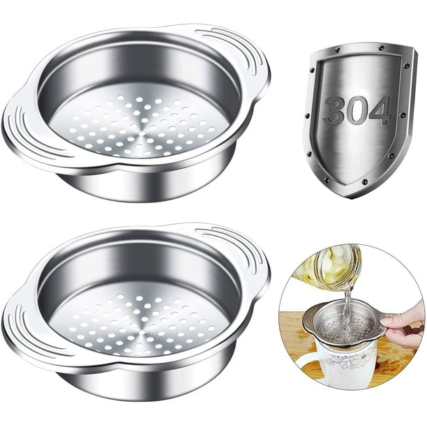 2 Sets Tuna Can Strainer Stainless Steel Squeezo Strainer and Food Mill