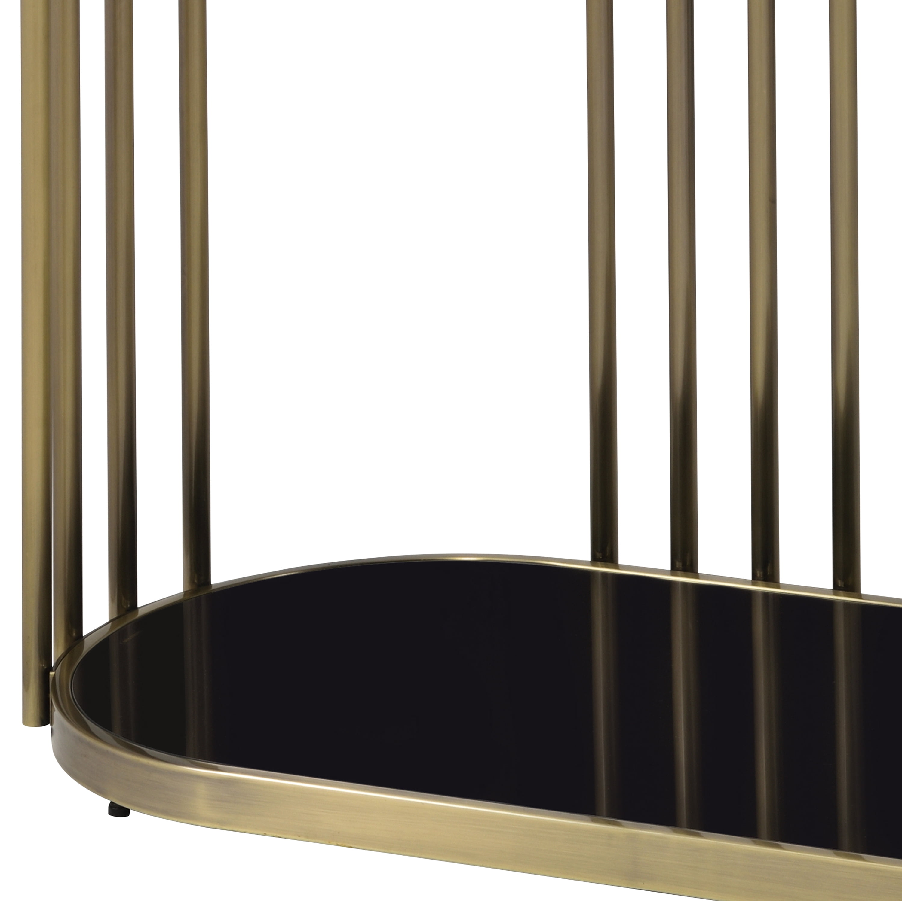 Furniture of America Wilmo Faux Marble 1-Shelf Console Table, Brass