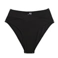 thumbnail image 7 of Hduncf Women's Twist Bikini Bottom Moderate High Cut Swimsuit Bottom Cross V Cut Ruched Ruffles Bathing Suit Bottoms Black XL, 7 of 7