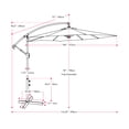 thumbnail image 2 of CorLiving Persist 9ft Tilting Cantilever Patio Umbrella with Powder Coated Steel Frame, Wine Red, 2 of 8