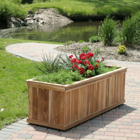 Rectangle Teak Wood Road Tree Box - Walmart.com