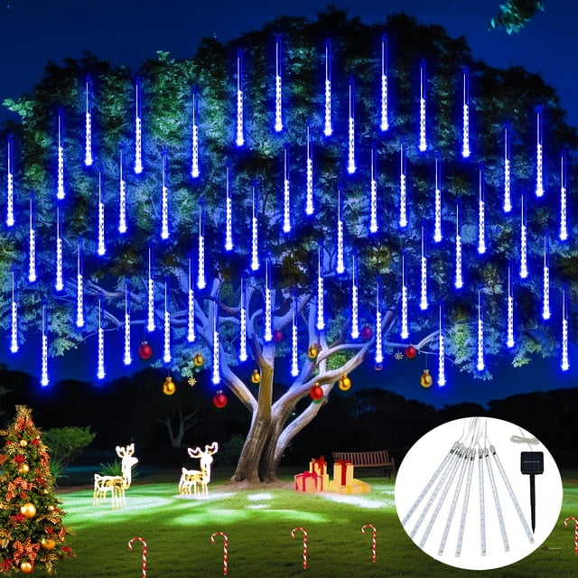 Luces navideñas solares JMEXSUSS Blue Meteor Shower