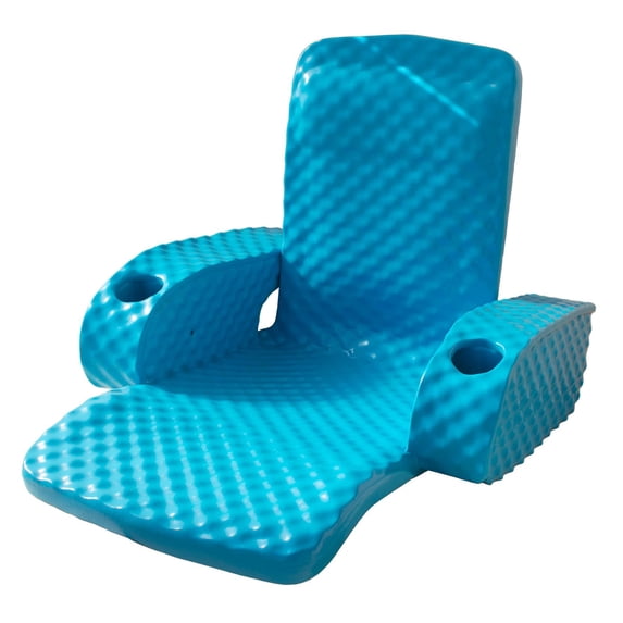 Open Box TRC Recreation Folding Chair Swimming Pool Float Armchair, Marina Blue