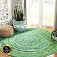 thumbnail image 5 of DN HANDICRAFT Eco Friendly Home Abstract Antique Handmade Braided Reversible Cotton Jute Area Rug (4x4 Sq Feet), 5 of 5
