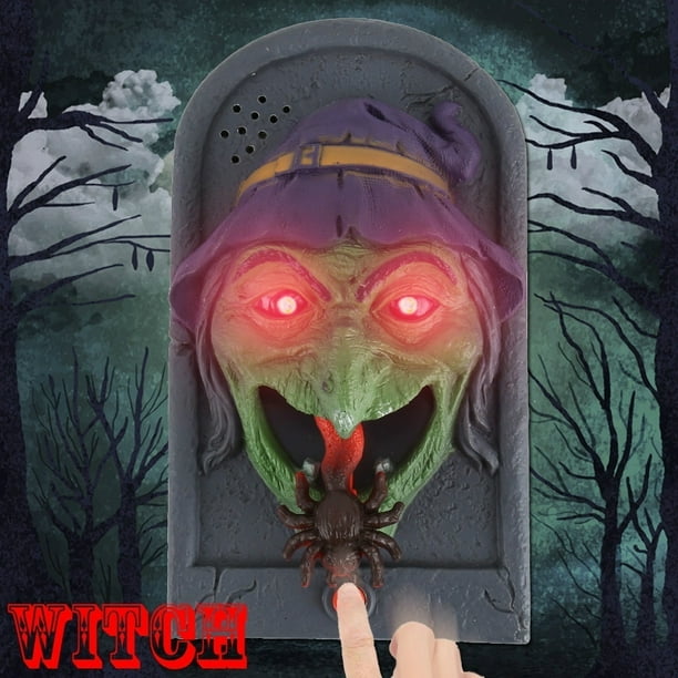 Halloween Door Bell
 Halloween Door Bell with Spooky Sounds Light Up Eyes Skull Prop Door