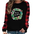 thumbnail image 2 of SELONE Christmas Tshirt Women's Long Sleeve Xmas Pullover Tops Merry Christmas Tees Blouses Plaid Christmas Themed Clothing Christmas Outfits Ideas Holiday Attire Party Collection Red 2XL, 2 of 4