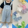 thumbnail image 2 of 4 Pairs Summer Socks Baby Toddlers Thin Socks Mesh Socks Boys Girls Holes Crew Socks D 1-3 Year-old, 2 of 5