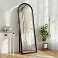 thumbnail image 2 of HOMCOM 64" x 21" Full Length Mirror, Arched Full Body Mirror, Brown, 2 of 10