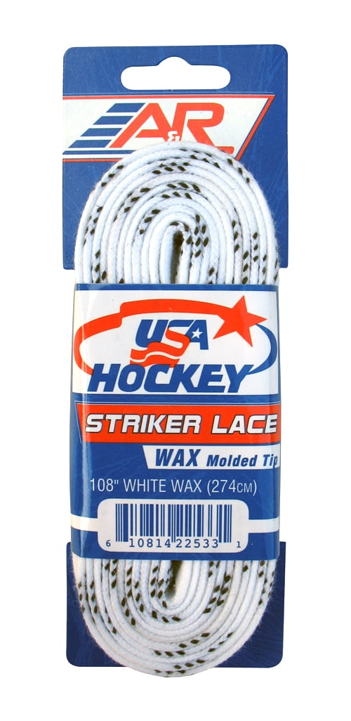 A&R Sports USA Hockey Laces, Waxed White, 108"