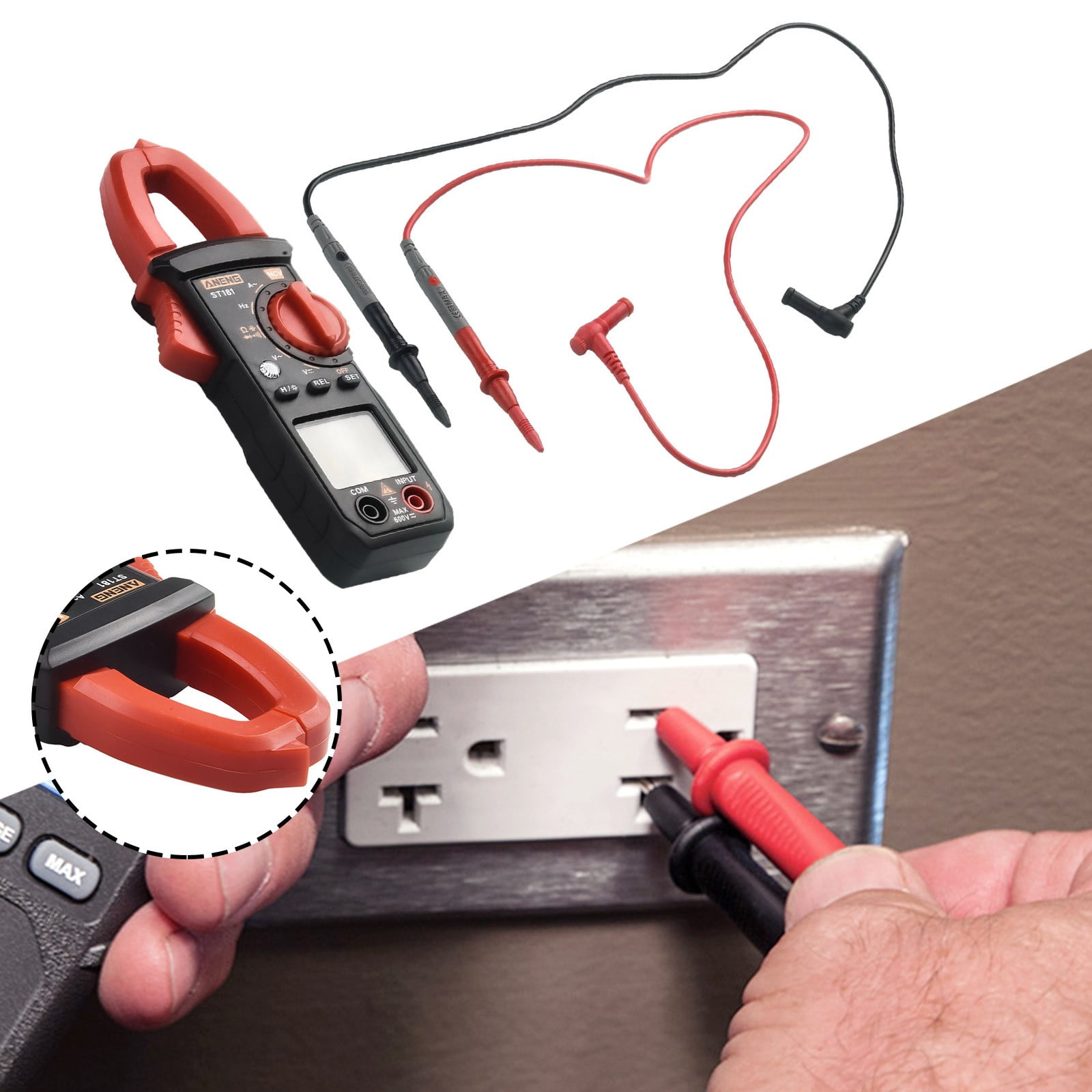 St181 Digital Clamp Multimeter 400A Ac/Dc Clamp Ammeter with Backlight 4000Count