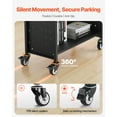 thumbnail image 3 of VEVOR Rolling Library Book Cart, 330 lbs Capacity, 30.3 x 15 x 48.0-Inch Library Cart, Single Sided L-Shaped Shelves with 3-Inch Lockable Wheels, Book Truck for Home Shelves Office and School, Black, 3 of 9