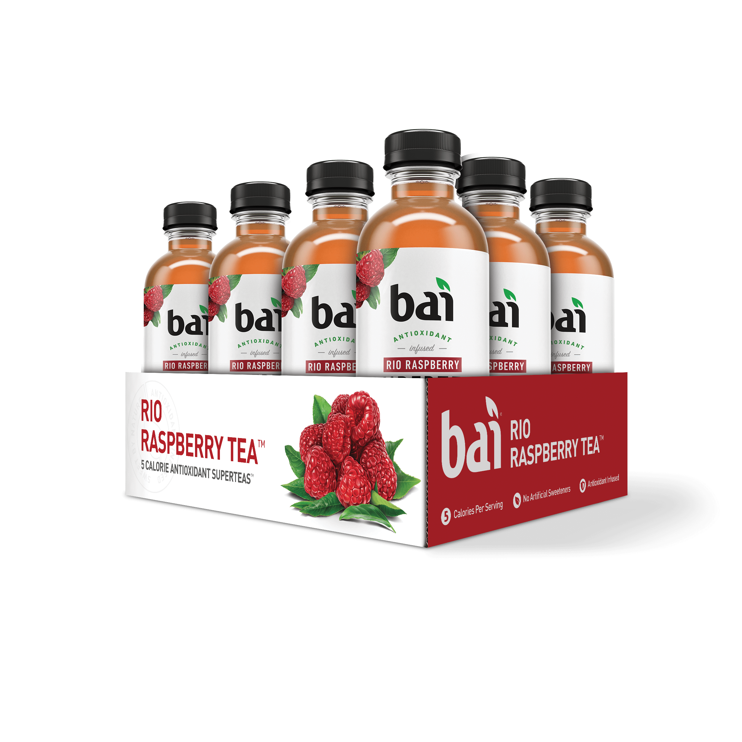 Bai Iced Tea, Rio Raspberry, Antioxidant Infused Supertea, 18 oz, 12 ct