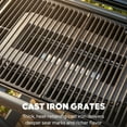 thumbnail image 6 of Feasto Roamer Heavy-Duty Foldable Propane Gas Grill, 13000 BTU, 360 sq in Cast Iron Grates, 8-inch Rubber Wheels, Black, 6 of 11