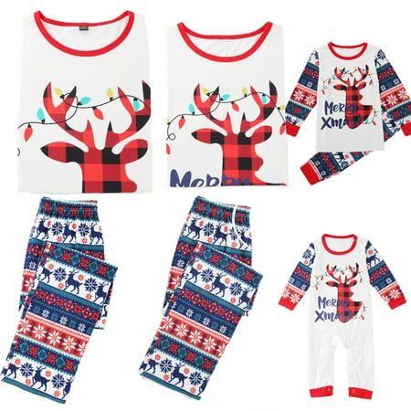 

Christmas Plaid Printed Loungewear Christmas Family Matching Pajamas Long Sleeve Home Sleepwear