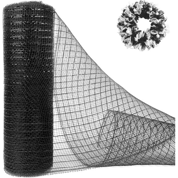 Mesh Ribbon, 10 Inch x 30 Feet Christmas Tree Metallic White With Silver Foil, Decorative Rolls for DIY Crafts, Wreaths, Wedding Garland, Party Supplies, Christmas Tree Decoration