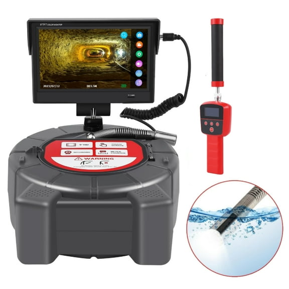 Aoile 100Ft Sewer Camera with 512Hz Locator, Snake Camera with Self Leveling, 9" Touch HD Screen Pipe Camera w/DVR & Adjustable LEDs for Drainage, Pipes, Sewer Lines