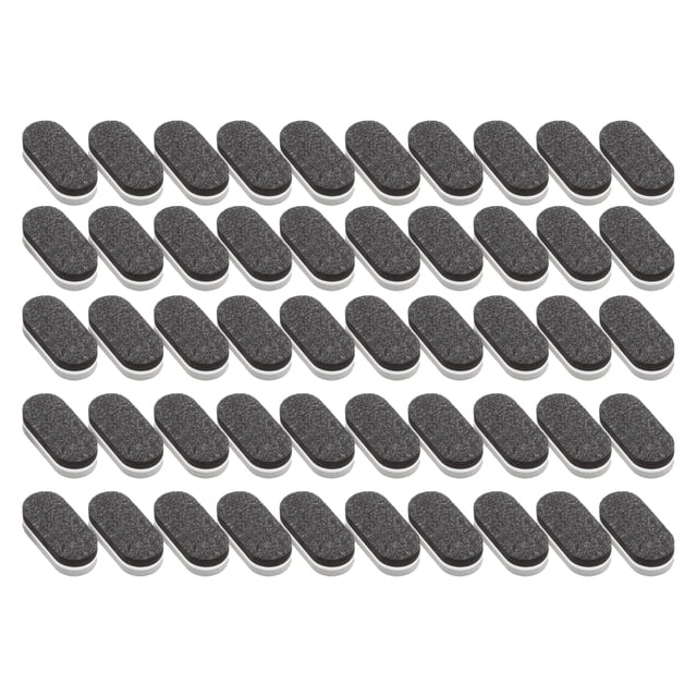 Unique Bargains 50 Pcs Mini Block Oval Nail Buffers for DIY Gray Black