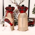 thumbnail image 4 of Inteprter Ropa de botella de vino de Navidad de rejilla roja, funda de cerveza con cordón, de comedor, funda de botella de vino de Navidad, bolsa de Kits de decoración para fiestas Alce Inteprter HA068796-02, 4 of 6