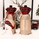 thumbnail image 4 of Matsuzay Ropa de botella de vino de Navidad de rejilla roja, funda de cerveza con cordón, de comedor, funda de botella de vino de Navidad, Kits de decoración para fiestas Alce, 4 of 6