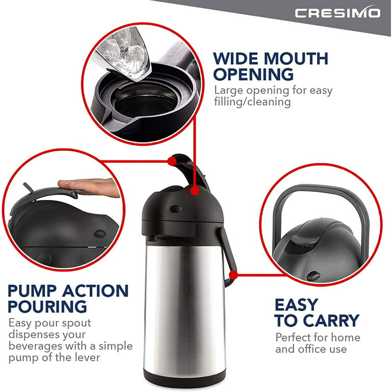 CRESIMO 68 oz Stainless Steel THERMAL COFFEE CARAFE Double Walled Vacuum  Thermos 646437293396