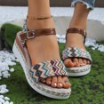 thumbnail image 1 of MKLEKYY Sandalias Flexi para Mujer, Con Punta Redonda, Hebilla, Correa, Verano, Tacón Bajo, Suela Gruesa, Cuñas, 1 of 4
