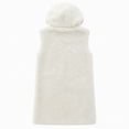 thumbnail image 3 of Lutiedan Fleece Hooded Vest for Women Sleeveless Button down Outerwear Vest Fall Winter Warm Jackets with Pocket S-XXL,Dark Blue, 3 of 4