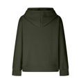 thumbnail image 5 of frariair Women's Basic Solid Color Pullover Hoodie Casual Long Sleeve Loose Fit Fleece Sweatshirt With Drawstring For Layering Army Green L, 5 of 6