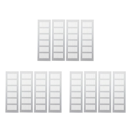 

12Pcs Wide Aluminum Alloy Air Vent Ventilation Grille for Closet Shoe Cabinet Air Conditioner 250mm