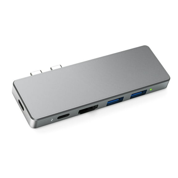 Dodocool Aluminum Alloy USB-C Hub Adaptor, 7 in 2, Thunderbolt 3 Connectors, Dark Gray
