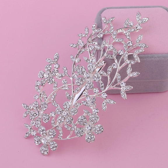 ELAYARD Alloy Rhinestone Hair Clip Wedding Hair Accessory Sparkling Bridal Ornament 1 Piece
