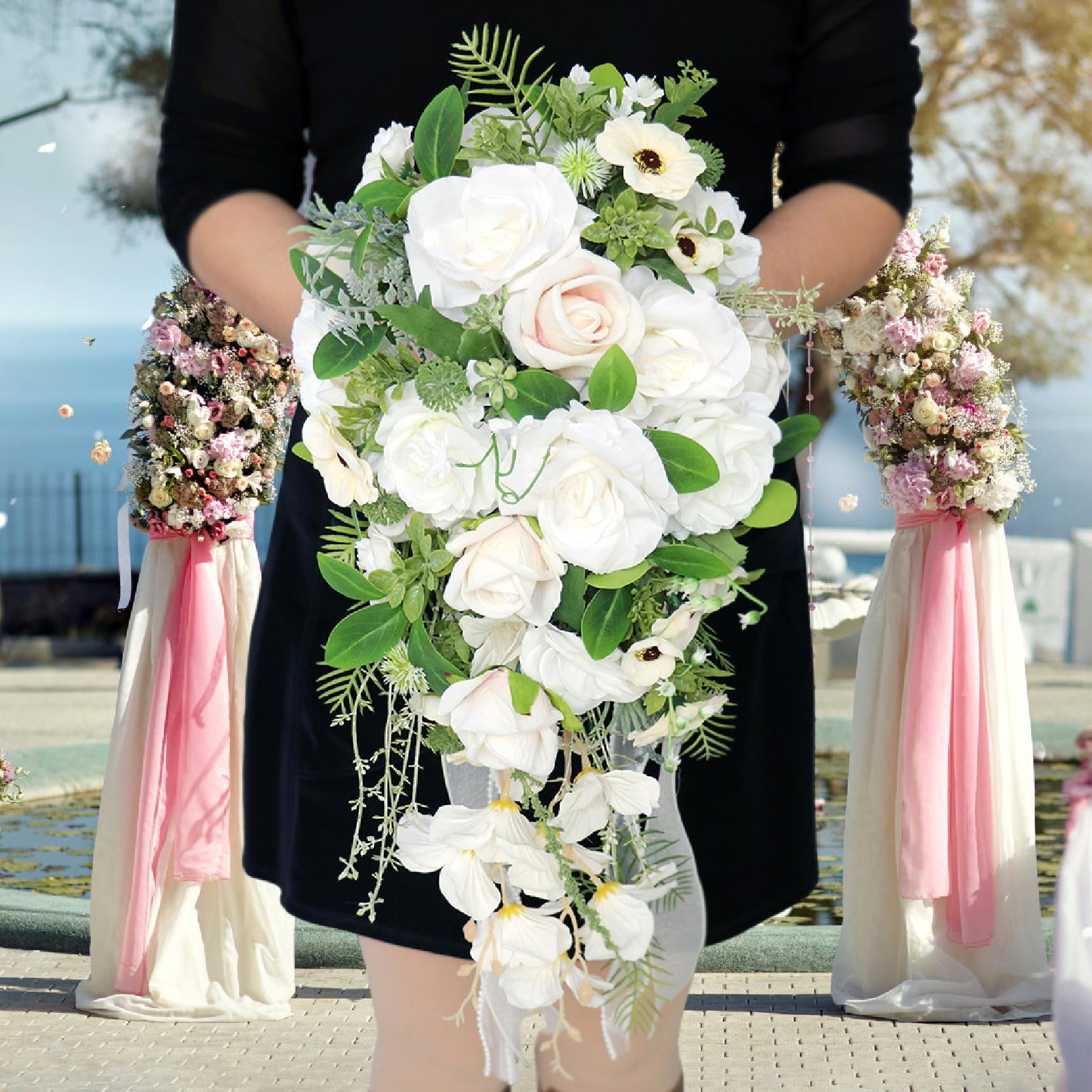 Bridal Bouquet Wedding Bridal Bouquet Rose Silk Flowers Elegant Design for Bride Wedding Ceremony